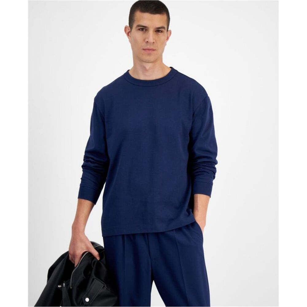 Mode Of One Mens Long-Sleeve Relaxed-Fit Basic T-Shirt, NWT